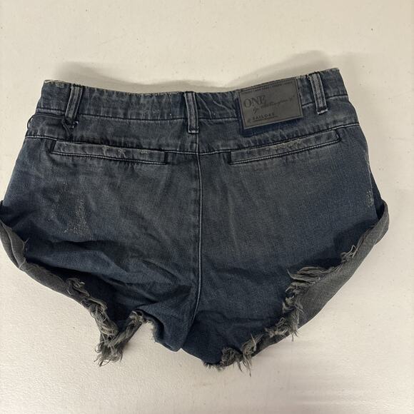 NEW NWT One Teaspoon Free People Sz 26/2 Shorts Fox Black Gray Sailors - Picture 6 of 7